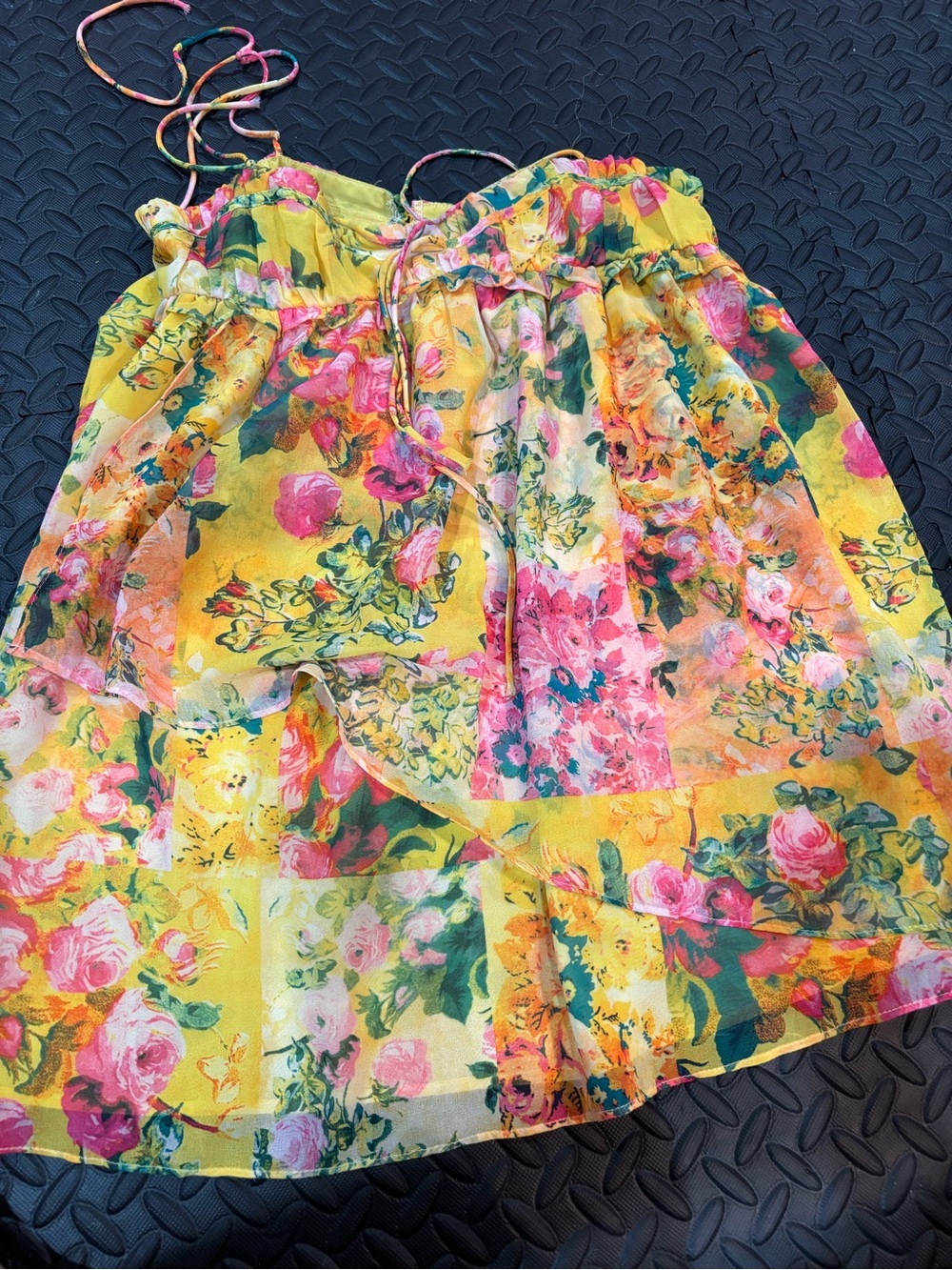 Sunshine Floral Tiered S Dress - Yellow